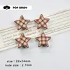 Patrón de cuadros de estrellas dulces geniales accesorios de joyería cuentas sueltas material DIY hecho a mano agujero recto cadena de teléfono móvil bolso colgante cuentas populares para niñas