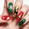 Europeu e Americano Transfronteiriço Sino Floco de Neve Unhas de Natal Estilo Ins Unhas Usáveis Colorido 24 Peças Amêndoa Manicures Postiças