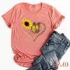 Mariposa Amor girasol eres mi sol letra Camiseta Europea y Americana transfronteriza nuevo