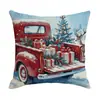 Funda de Almohada de Muñeco de Nieve y Reno de Amazon Atmósfera Navideña Funda de Cojín Decorativa Impresa para Sala de Estar Funda de Almohada de Sofá de Poliéster