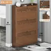 Zapatero ultrafino con diseño abatible, apto para uso doméstico, gran capacidad, ideal para recibidor o pasillo, solución de almacenamiento sencilla, ahorra espacio