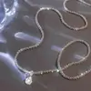 Explosiones Transfronterizas Europeas y Americanas Minimalista Viento Frío Gotas de Agua Circonita Elegante Collar de Lujo Ligero Brillo Cadena para Clavícula para Mujeres