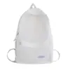 Mochila transparente japonesa de nicho, mochila escolar personalizada, mochila de malla, bolso de color sólido de moda, disponible en blanco y negro