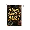 2027 Nuevas Banderas de Jardín de Año Nuevo Transfronterizas de Amazon Decoraciones para Fiestas para Ambiente de Patio Exterior