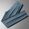 Pantalones de Seda de Hielo Fina de Verano Pantalones Casuales de Negocios para Hombre Pantalones Rectos Elásticos para Hombre 2025 Pantalones de Traje con Caída Sin Planchado Pantalones de Hombre