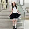 Vestido de Verano para Niñas 2025 Nuevo Estilo Niña Estilo Coreano Moderno Dulce y Genial Vestido de Verano Traje de Falda Plisada