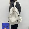 Ins Mochila Escolar Estudante Feminina Estilo Coreano Popular na Internet Mochila de Lona para Estudantes do Ensino Fundamental e Médio Estilo Japonês Cor Sólida Mochila de Grande Capacidade
