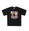 Camiseta de Manga Corta de Verano Hellokitty25 Estilo Nuevo Estampado de Letras Milo Corte Holgado para Hombres y Mujeres Parejas