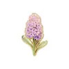 Broches florais e de plantas verdes, rosas, lírios, peônias, jacintos, emblemas de metal, acessórios para vestuário feminino