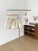 Falda Corta de Verano Estilo Dulce Ballet Color Sólido de Cintura Alta con Cordones Flor de Capullo Estilo Coreano Nicho Nueva Era Reductora