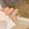 Song Yan Fei Yang más allá del mismo estilo ~ lujo ligero tendencia corte abierto con raja circonita gema anillo ajustable Sydney mujeres