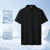 Camisa Polo de Manga Corta Sin Costuras de Seda de Hielo con Patrón de Maíz para Hombre, Nueva Superior de Solapa Transpirable de Secado Rápido de Alta Gama para Verano