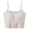 Camisola Nueva Colección Primavera Verano con Copas y Hermoso Diseño en la Espalda, de Botones al Frente, Adecuada para Usar en Capas o Sola, Estilo Corto