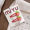 Verano Lindo Dibujo Animado Transparente Fruta Infantil Pinza BB Niñas Lateral Macarrón Goteo de Aceite Flequillo Pinza para el Cabello
