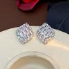 Pendientes de lujo con diamantes y circonitas huecas, ligeros y transfronterizos, diseño de nicho, de alta gama, para mujer, exquisitos y combinables.