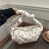 Bolsa de Algodón de Moda Otoño e Invierno 2025 Nuevo Estilo Coreano Tela Floral Romboidal Bolsa Tipo Dumpling para Viajes Cotidianos Hombro Debajo del Brazo