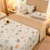 Capa de cama/cobertor dupla face para todas as estações, um lado é 100% algodão e o outro é fleece de bebê, espessado e acolchoado para aquecimento, adequado para camas de tatami