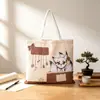 Bolsa de ombro tote de poliéster para sublimação com estampa digital em branco com impressão de logotipo, bolsa de lona de algodão personalizada para fins publicitários e promocionais