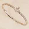 Pulsera de Zirconia de Moda Estilo Océano, Chapada en Cobre con Oro de 18 Quilates, Pulsera Abierta de Lujo Ligero, Joyería Versátil y de Alta Gama para Vacaciones