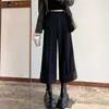 Pantalones de maternidad, nuevo estilo otoño e invierno, pantalones de pierna ancha con puño, cintura alta, soporte para el vientre, oculta instantáneamente el edema, pantalones casuales de lana adelgazantes para uso en exteriores