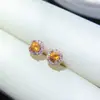 Pendientes de Plata de Ley S925 con Cristal Amarillo Natural para Mujer, 3 mm, para el Año de Nacimiento