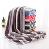 Toalla Clásica de Coralina a Rayas Tricolor Baño Hogar Juego de Toallas de Baño Toalla de Algodón Absorbente Espesa para Adultos