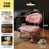 Taburete Pequeño Giratorio para Uso Doméstico, Taburete Bajo para Sala de Estar, Silla Perezosa Elegante con Ruedas y Respaldo