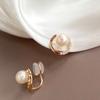 Pendientes sencillos de clip para la oreja de silicona de alta calidad sin dolor, con perla geométrica, para mujer, temperamento, pendientes pequeños al por mayor