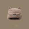 Sombrero de Nuevo Estilo para Mujer con Orejas de Gato Lindas, Sombrero de Pescador de Felpa para Mujer, Gorro Calentito de Otoño e Invierno, Lindo Sombrero Pequeño que Muestra el Rostro