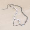 Collar de perlas con costuras del mismo estilo para mujer, nuevo diseño de nicho de lujo ligero de acero de titanio, cadena de clavícula, joyería al por mayor