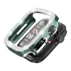 Adecuado para Apple Watch 8, Caja de Reloj con Diamantes, PC Electroplateado, Dos Tonos, Doble Fila, Recorte de Diamante, Caja de Reloj iWatch