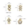Accesorios de joyería DIY chapado en cobre color oro real 18K micro engastado colgante de garra de gato pez dorado oso collar pulsera pendientes