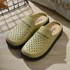 Nuevas Pantuflas Antideslizantes de Suela Gruesa para Dedos del Pie para Madres de Mediana Edad, Pantuflas para Dedos del Pie, Zuecos de Cuero Sintético con Tacón Medio, Pantuflas para Mujer para Usar Afuera