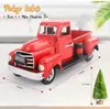 Amazon Transfronteiriço Caminhão Vermelho Retrô Modelo de Carro de Metal Decorativo Ornamento de Arte em Ferro Decoração de Natal Presente