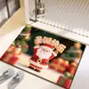 Felpudo decorativo temático navideño transfronterizo, alfombrilla de suelo de terciopelo de cristal antideslizante, felpudo absorbente, decoración exterior para entrada, felpudo