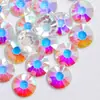 Acessórios de decoração DIY transparentes brancos cor AB transfronteiriços strass para unha joia de unha vidro de cristal broca chata