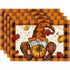 Amazon Halloween Acción de Gracias Manteles Individuales Calabaza Hoja de Arce Manteles Individuales Pavo Otoño Decoración de Mesa Manteles Individuales Resistentes al Calor