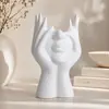 Porta-canetas multifuncional transfronteiriço minimalista com duas mãos segurando o rosto, decoração de mesa para estudo em casa de estudante, porta-canetas ornamento
