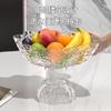Plato de Frutas Alto Irregular con Onda de Agua de Lujo Ligero de Alta Gama Gran Capacidad para Mesa de Café de Sala de Estar Plato de Caramelos Péndulo para el Hogar
