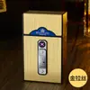 Case de cigarro metálico criativo e personalizado, à prova d'água e resistente à pressão, com isqueiro eletrônico de pulso de arco duplo, produto transfronteiriço