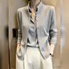 Otoño/Invierno 2026 Nuevo Coreano de Nicho Moda Estilo Simple Cárdigan de Punto Versátil para Mujer Adelgazante Top para el Trabajo Mujer