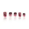 Arte de Unhas de Ano Novo e Primavera Vermelho Vinho Branco Francesa Armadura de Uso Armadura Falsa Dança do Leão Folha de Ouro Diamante Patch para Unhas