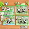 Carpeta de archivo de panda, tamaño A5 para estudiantes, diseño de dibujos animados, papelería elegante, organizador de exámenes, estuche de papelería y lápices de gran capacidad para estudiantes