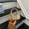 Bolsa de Ombro Rombus de Nicho para Mulheres Novo Modelo 2026 Bolsa Transversal Exquisita com Corrente Bolsa de Mão Meia-Lua com Textura de Metal Pesado