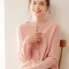Novo Cardigan Suéter de Caxemira Feminino Outono 2026, Suéter Curto de Tricô Simples com Gola Redonda Emagrecedor