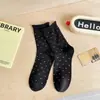 Calcetines de Dropshipping para Mujer al por Mayor Calcetines de Media Pantorrilla Otoño e Invierno Color Café Melange Calcetines de Algodón Estilo Étnico Versátiles Calcetines para Mujer