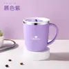 Taza de acero inoxidable 304 transfronteriza de doble capa con aislamiento térmico, taza de café informal de negocios para oficina con asa para preparar té