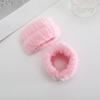 Bonita diadema con orejas de conejo para lavar el rostro, banda para el cabello, correa de muñeca antigoteo, linda diadema de felpa, banda absorbente para el cabello