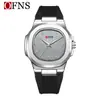 Reloj de Pulsera Ofns con Esfera de Números Árabes para Hombre, Resistente al Agua, de Negocios, Simple, Doble Esfera, Exclusivo para Oriente Medio, Reloj de Cuarzo