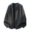 Suéter cárdigan retro estilo Old Money Unisex Otoño/Invierno Holgado Casual Estilo Perezoso Felpa Versátil Tejido Prendas de Abrigo